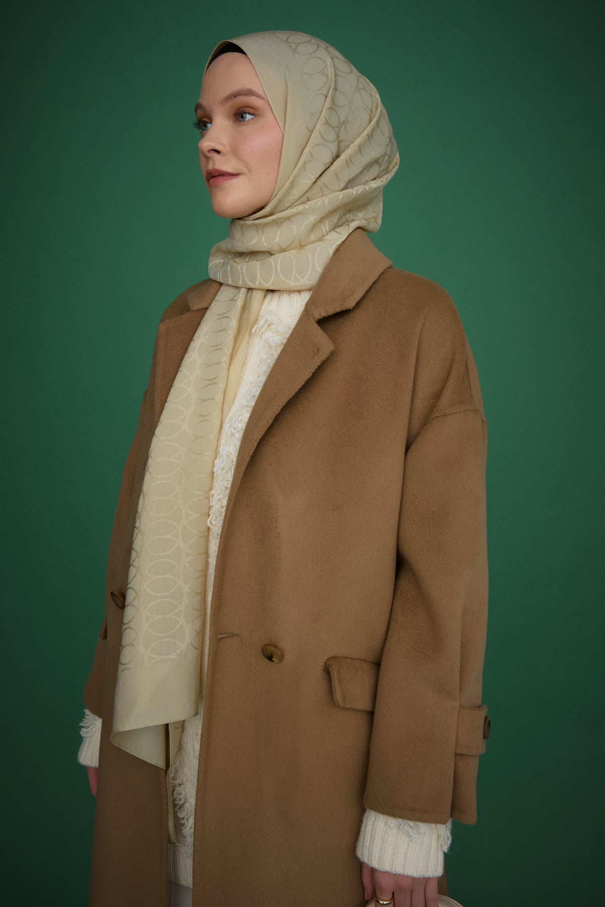 NİHAN Coat Nihan Oversize Kaşmir Kaban  Vizon_modest