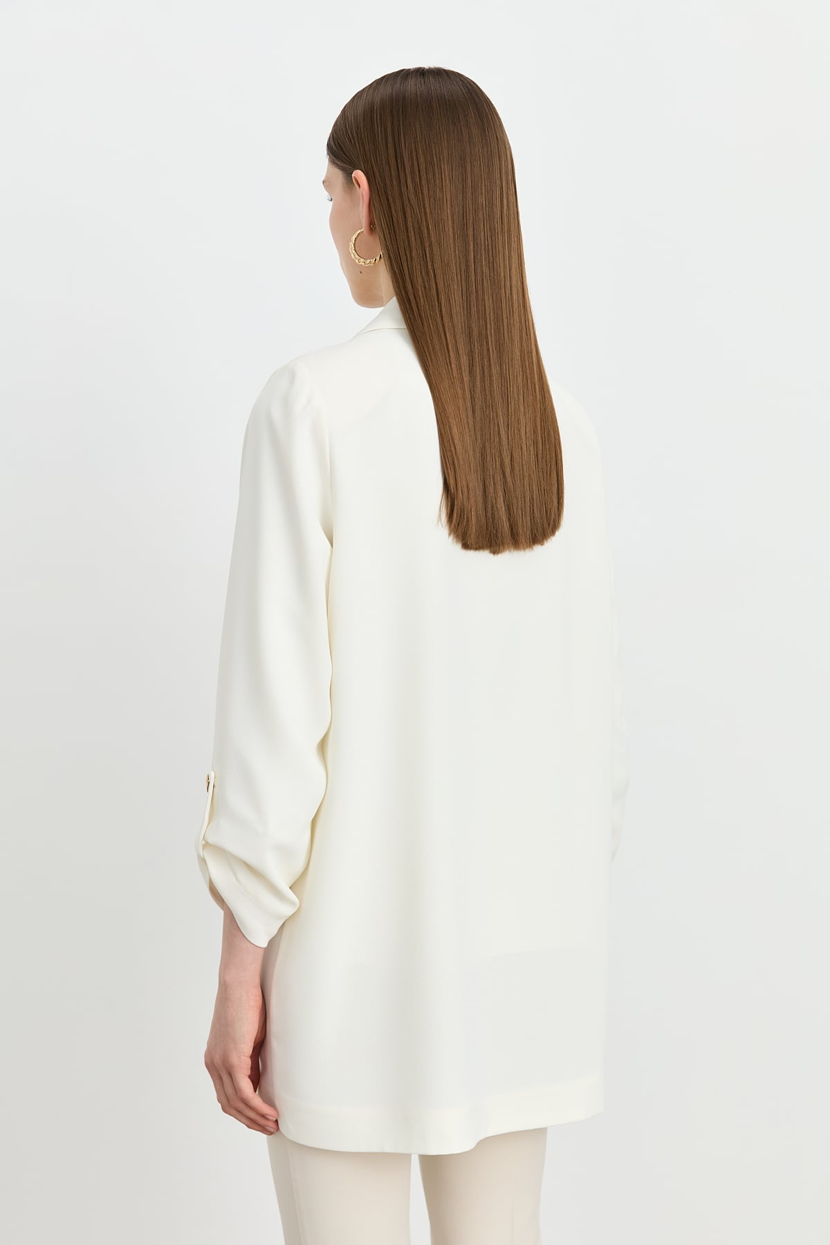 NİHAN Jacket Nihan Oversize Blazer Ceket  Ekru_modest