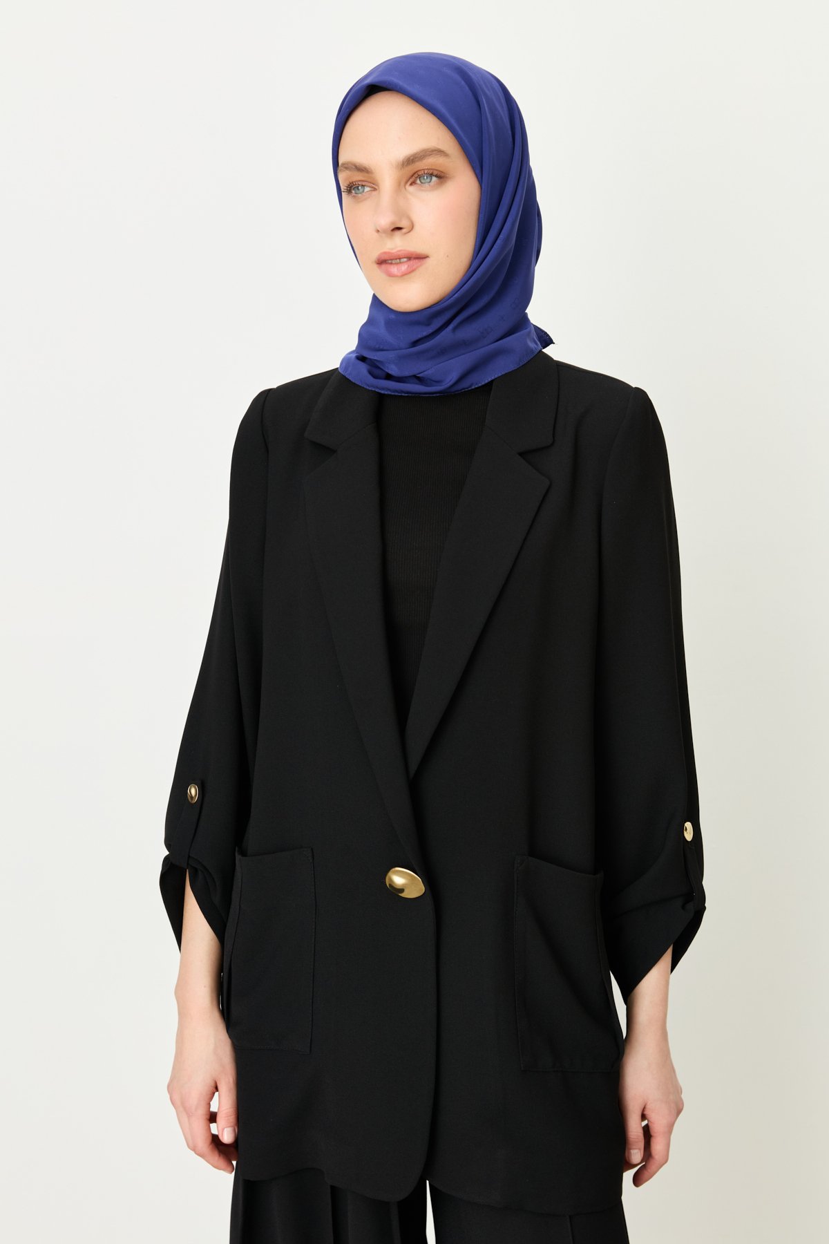NİHAN Ceket Nihan Oversize Blazer Ceket  Siyah_modest