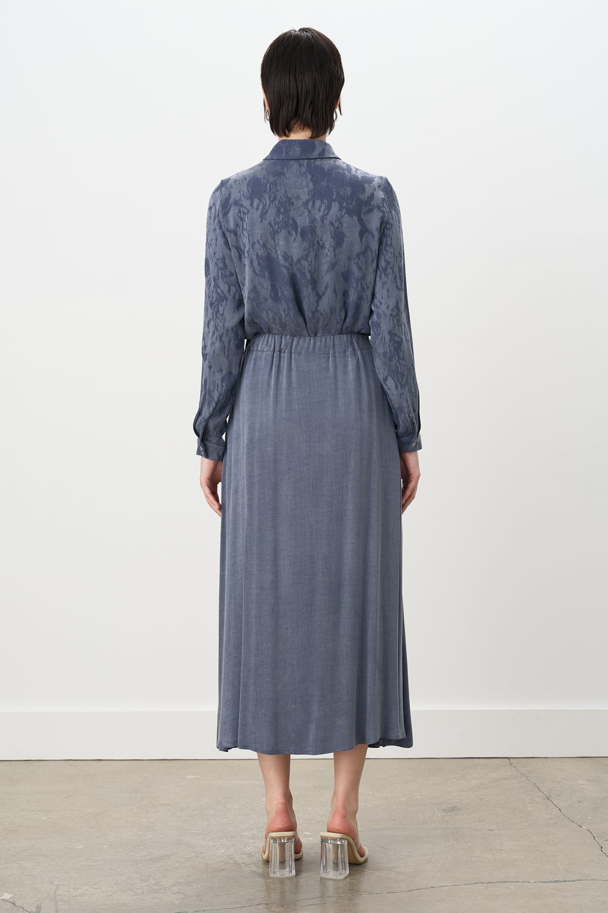 NİHAN Skirt Nihan Premium Çift Fermuar Detaylı Kloş Etek  İndigo_modest
