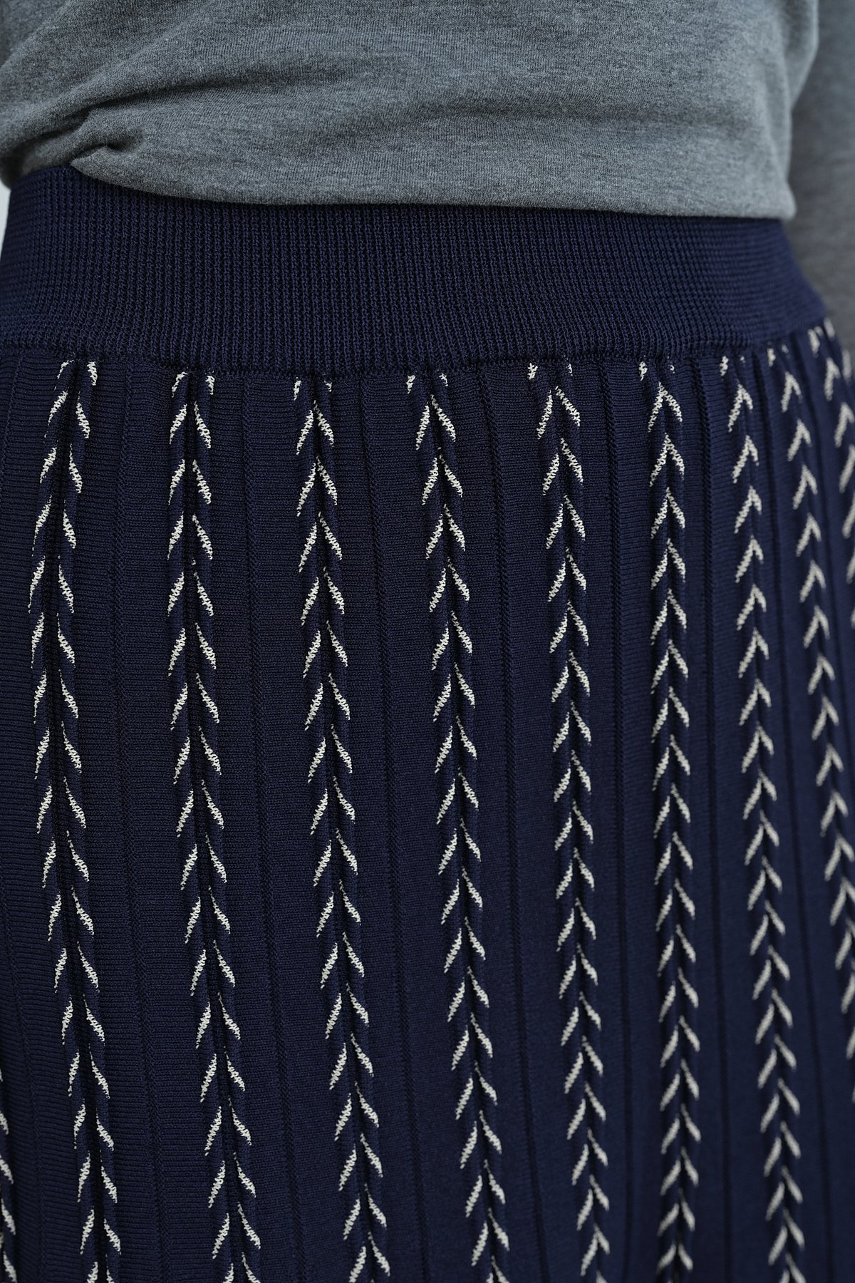 NİHAN Skirt Nihan Simli Piliseli Triko Etek  Lacivert_modest