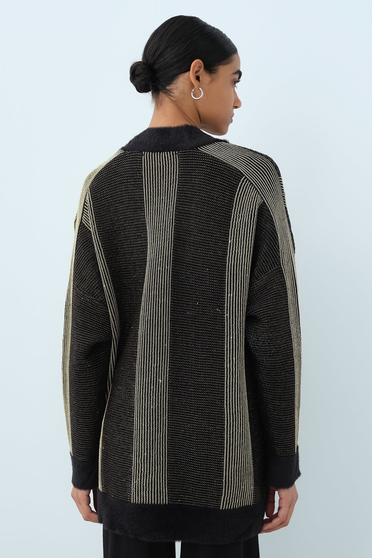 NİHAN Cardigan Nihan Simli Triko Hırka  Siyah_modest