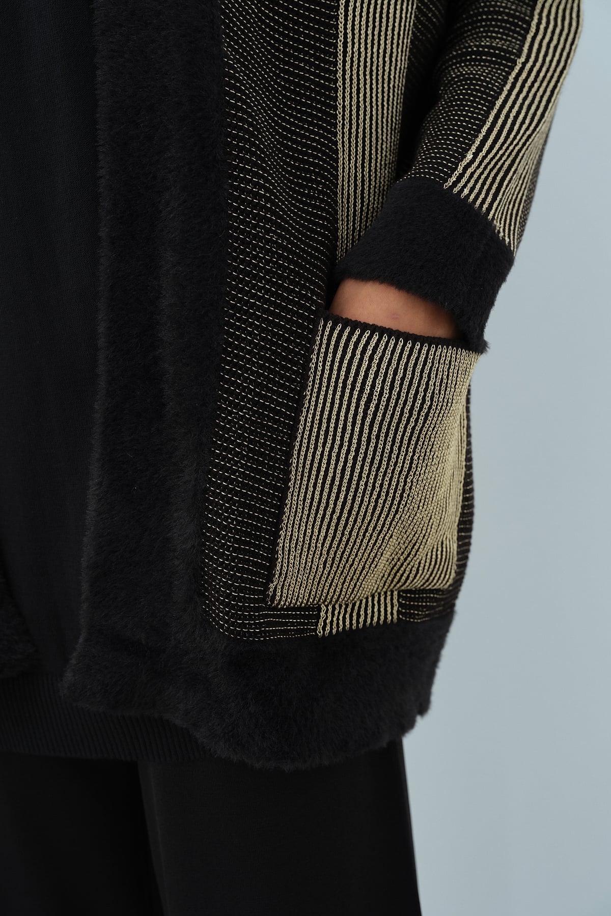 NİHAN Cardigan Nihan Simli Triko Hırka  Siyah_modest