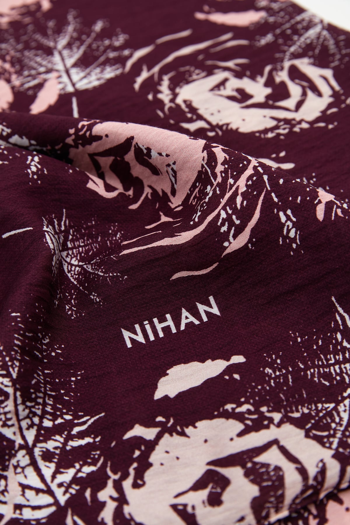 NİHAN Stil Şal Nihan Viskon Dijital Desenli Şal  Bordo_modest