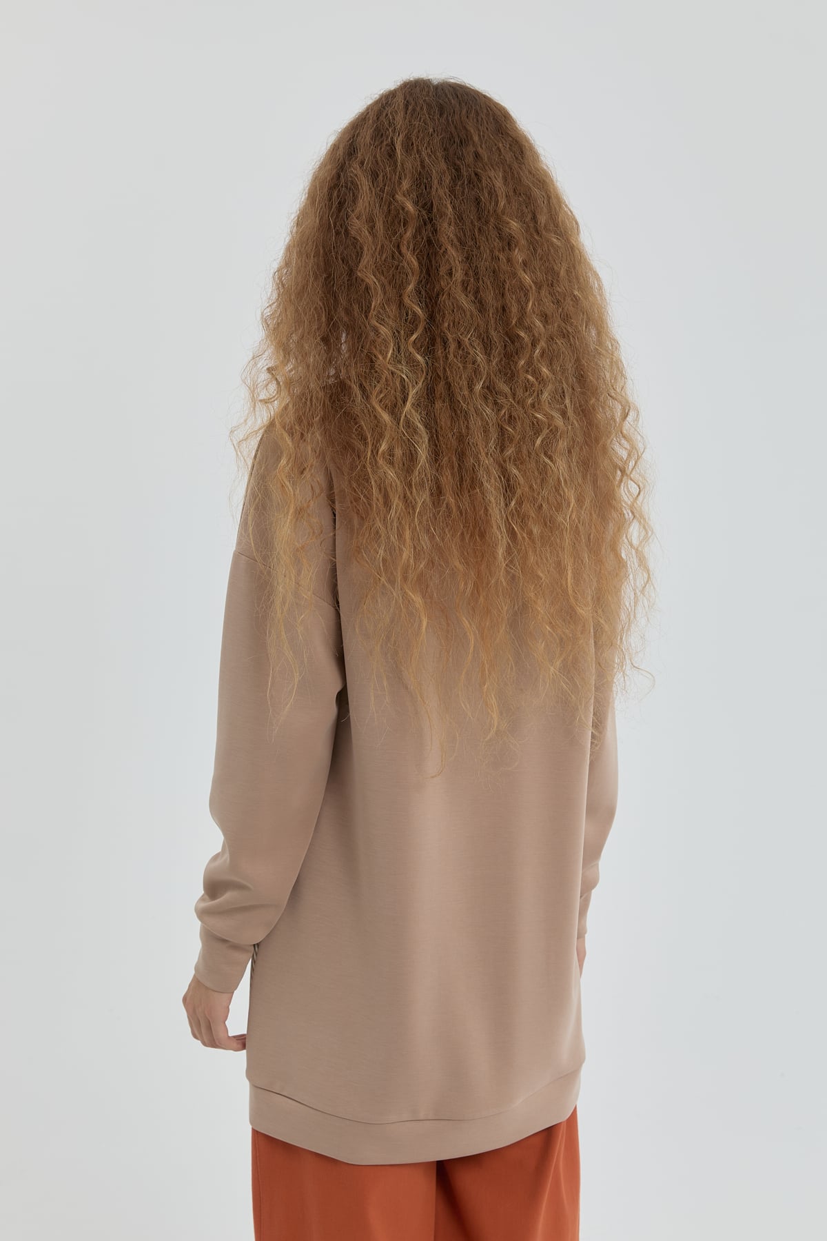 NİHAN Sweat Nihan Yaka Detaylı Garnili Sweat  Camel_modest