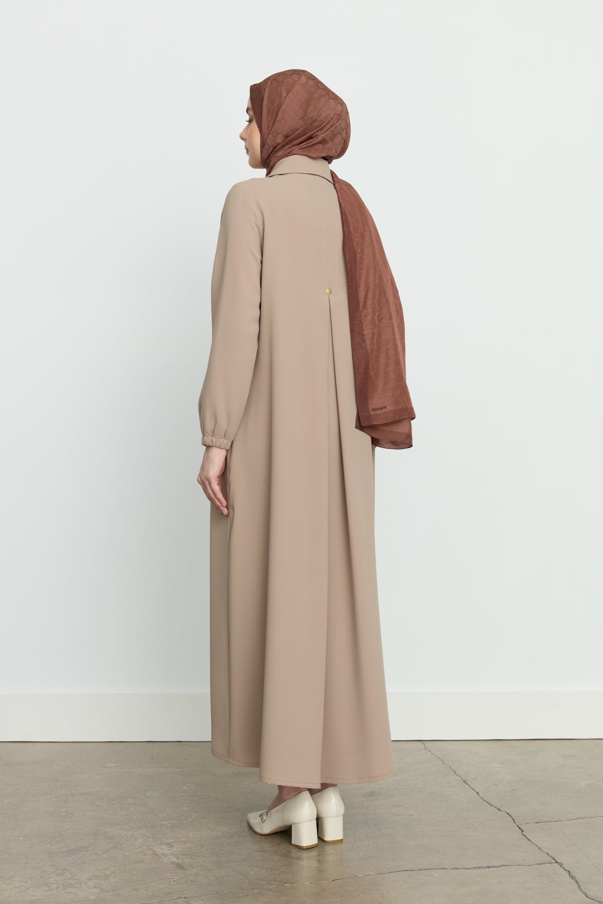 NİHAN Topcoat Nihan Yarım Kruvaze Ferace  Camel_modest