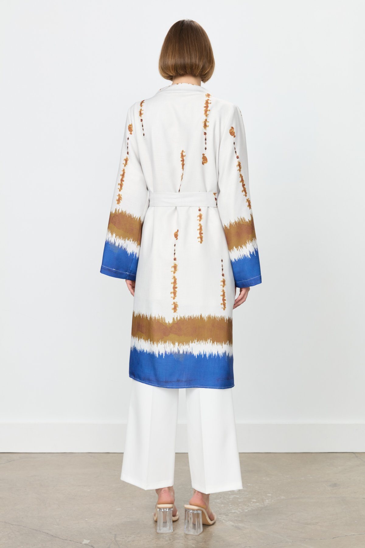 NİHAN Kimono Nihan Yırtmaçlı Kuşaklı Kimono  Saks_modest