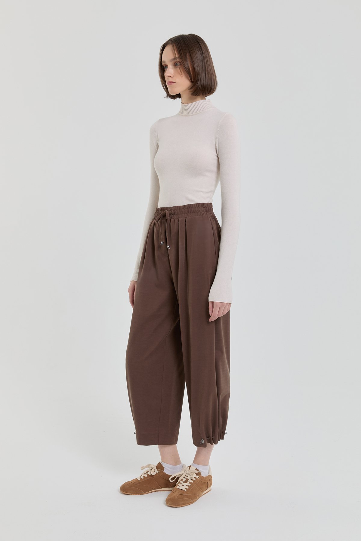 NİHAN Pants Tencel Havuç Pantolon  Kahve_modest