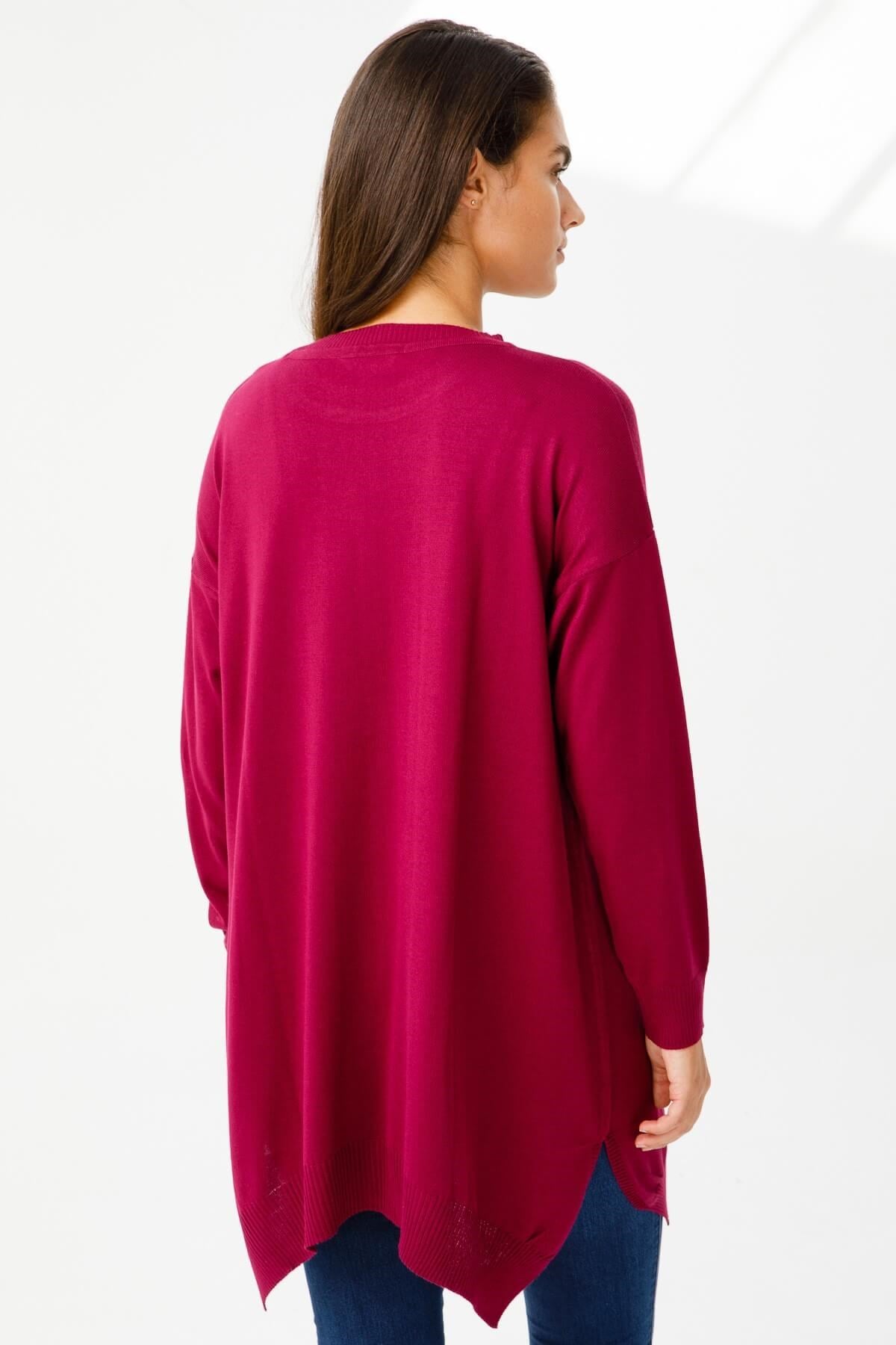 ON TRİKO Tunic Tunik Altı Asimetrik Sıfır Yaka  Mürver