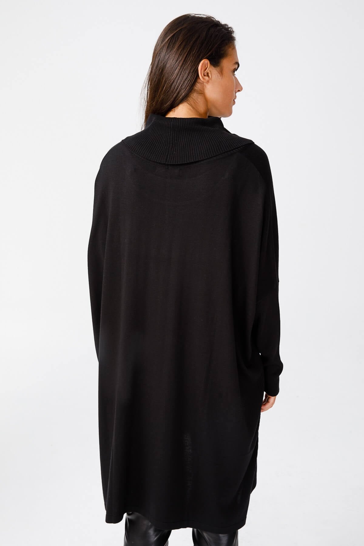 ON TRİKO Tunic Tunik T Kol Dik Yaka  Siyah