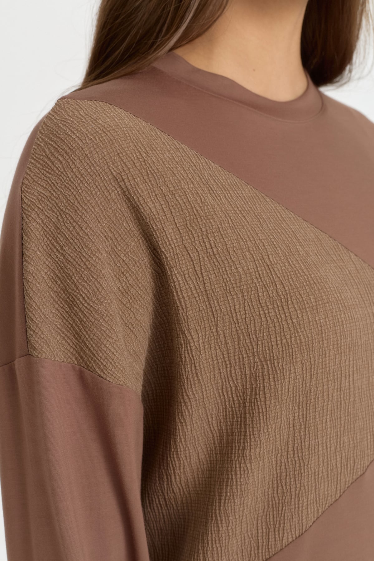 Rahat Kalıp Örme Pantolon rayon karışımlı Takım  Kahve