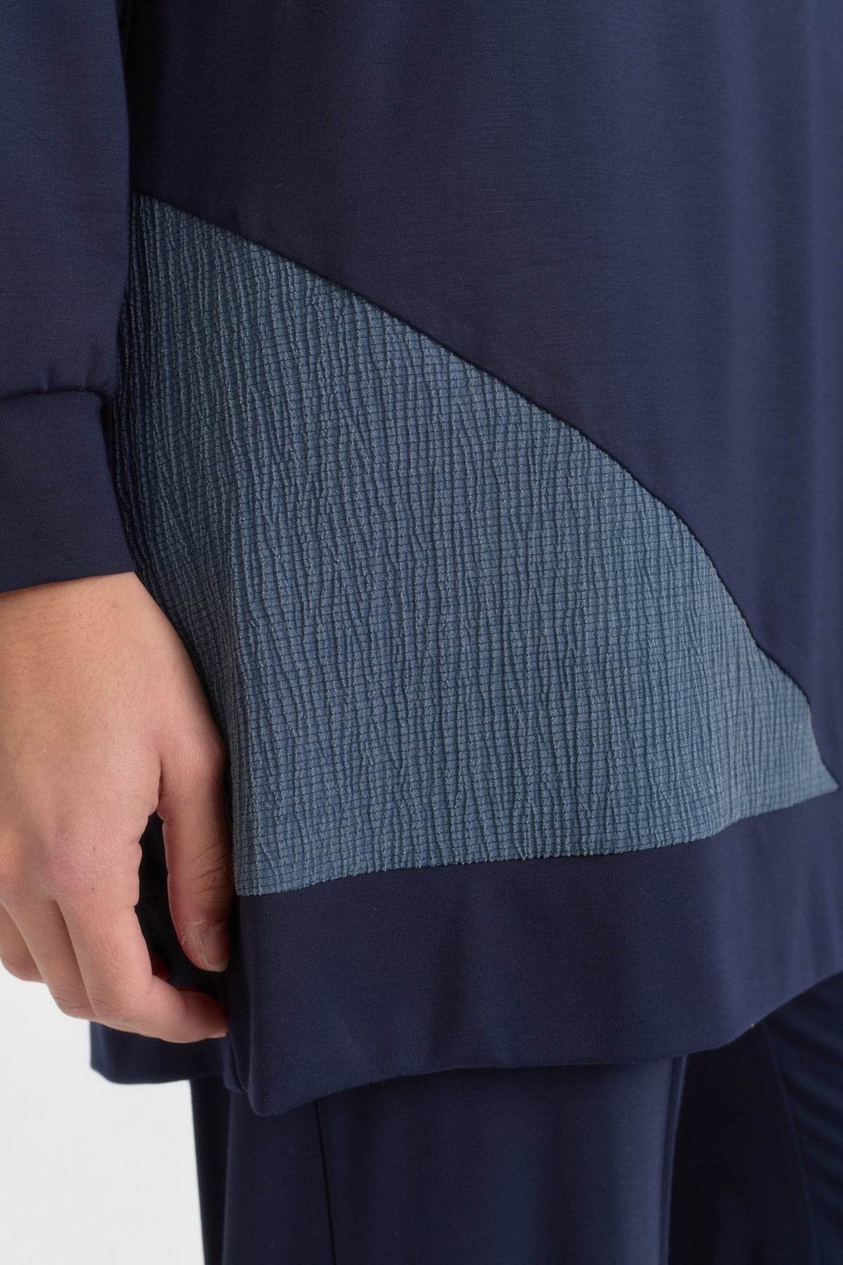 Rahat Kalıp Örme Pantolon rayon karışımlı Takım  Lacivert