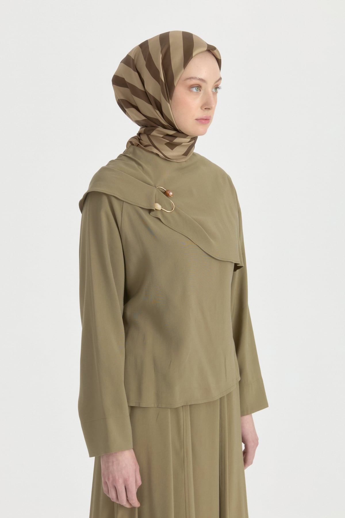 Ritim Twill İpek Eşarp  Camel