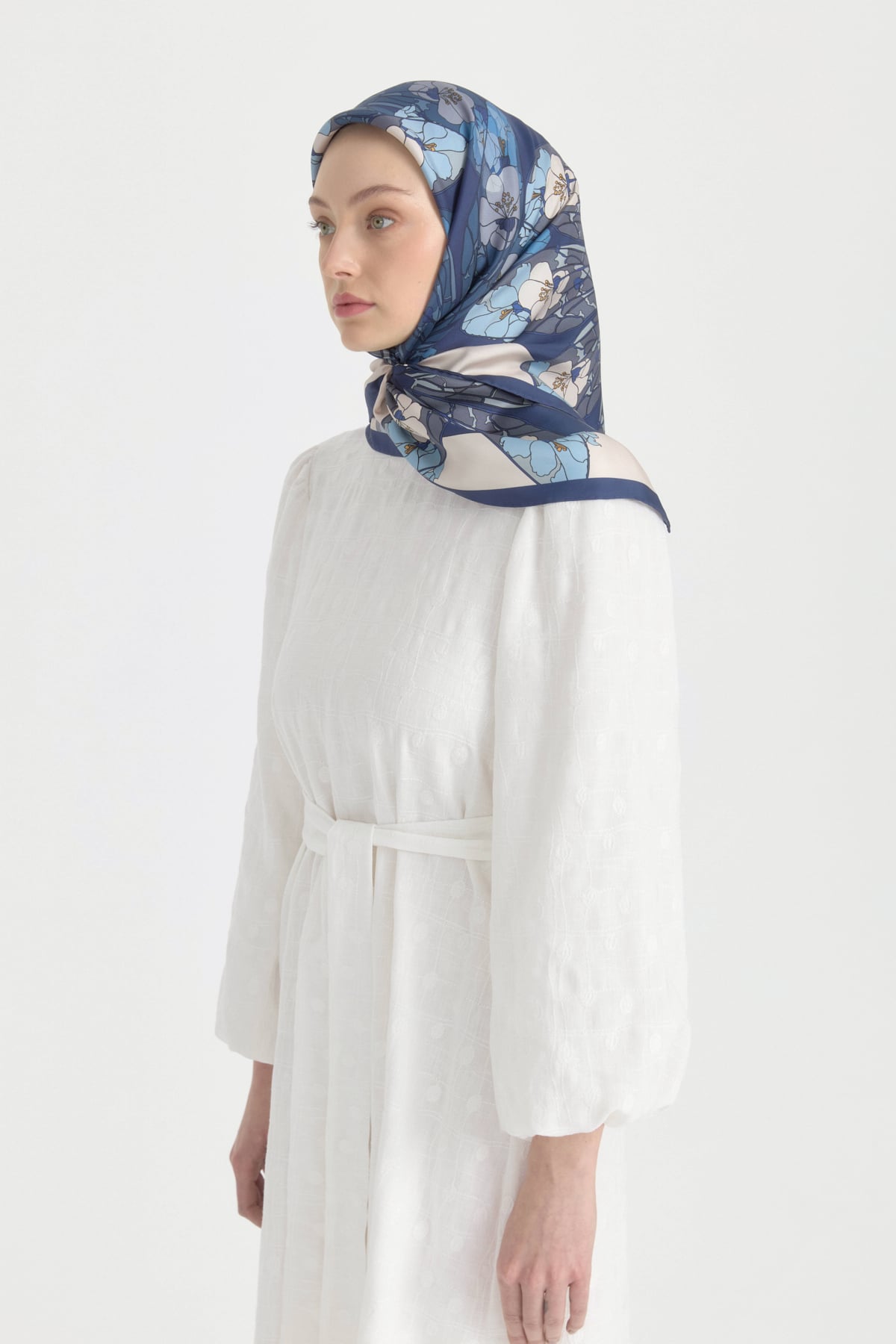 Rosera Twill İpek Eşarp  İndigo