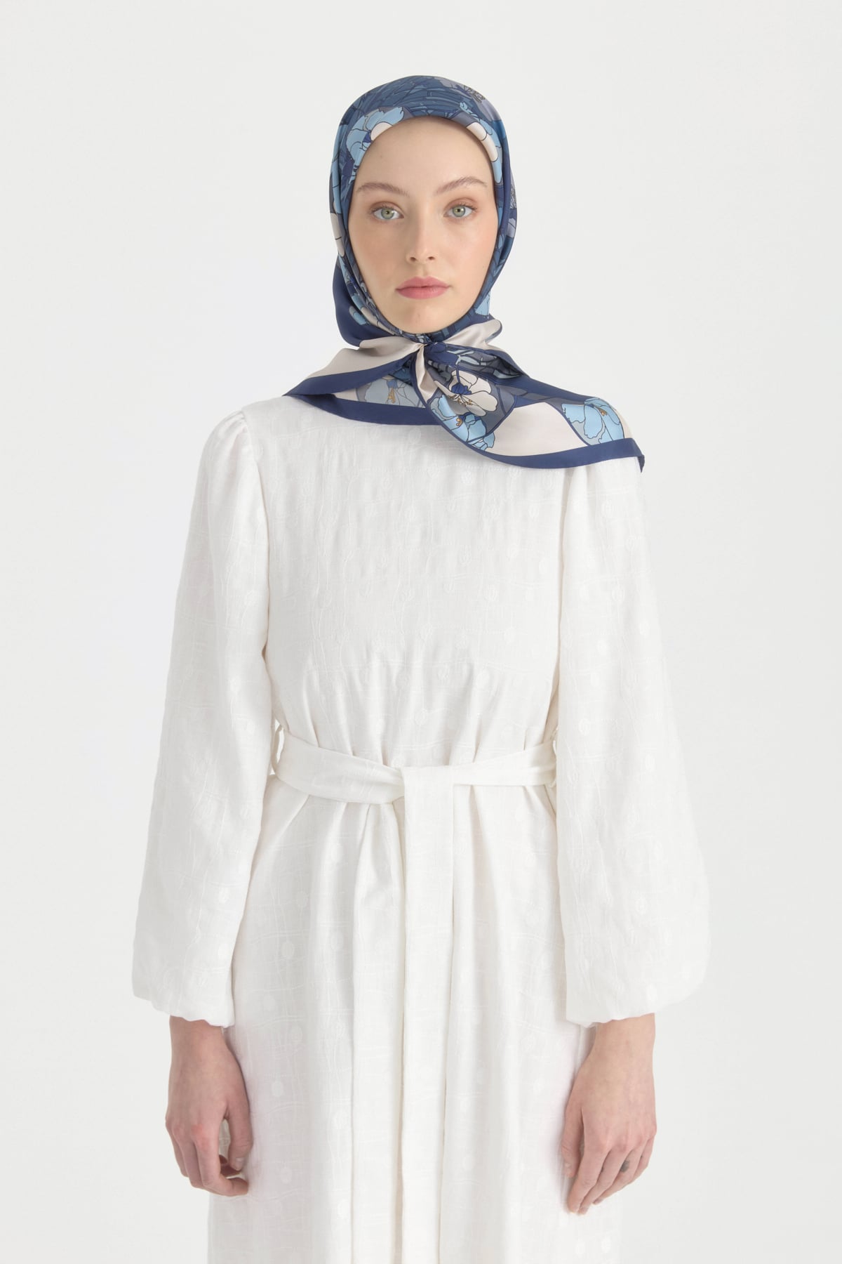 Rosera Twill İpek Eşarp  İndigo