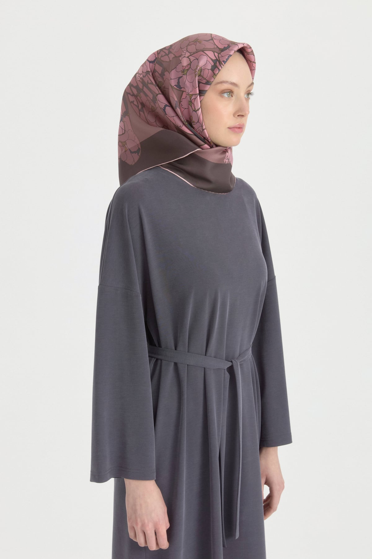 Rosera Twill İpek Eşarp  Pembe