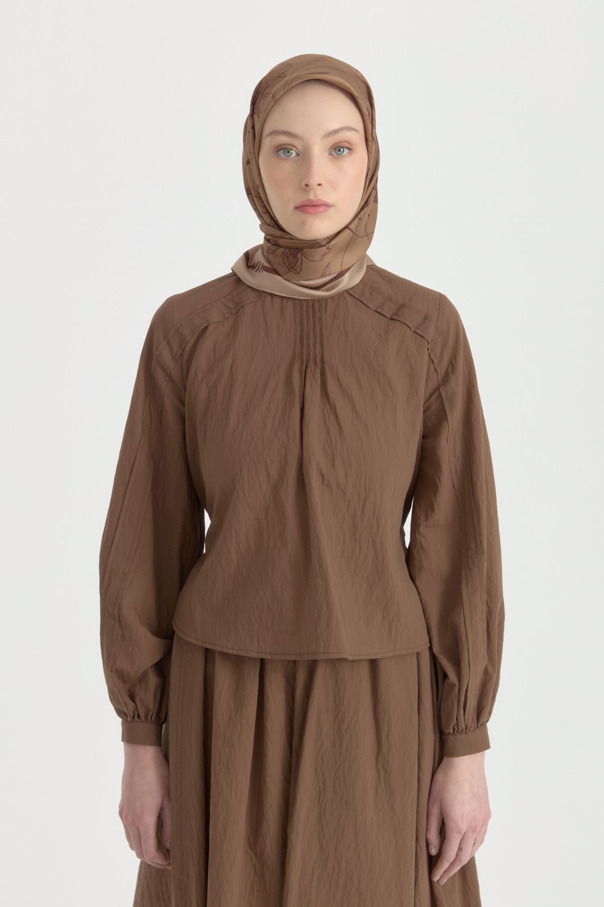 Seren Twill İpek Eşarp  Camel