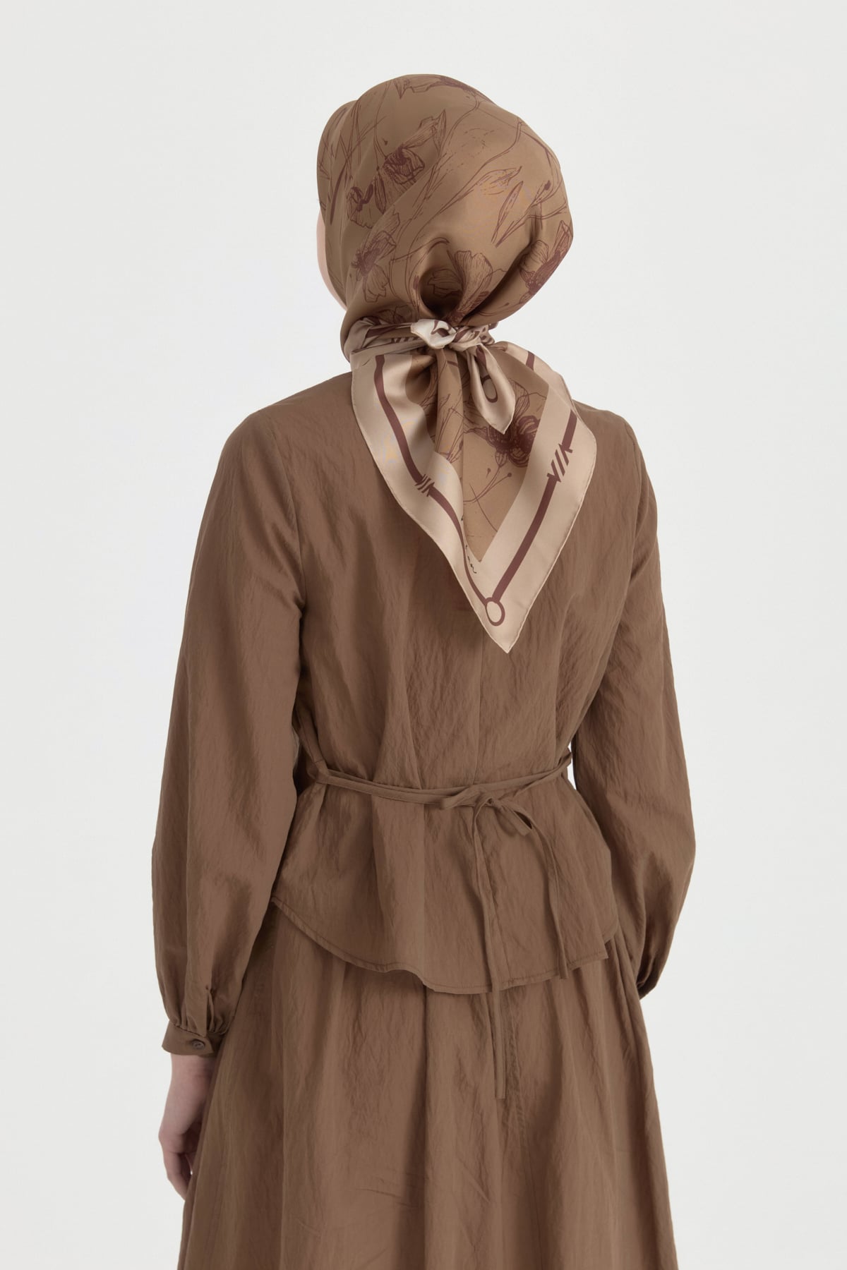 Seren Twill İpek Eşarp  Camel