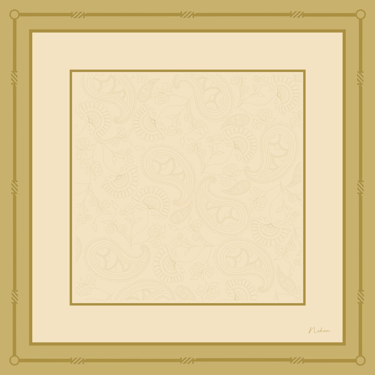 Sura Twill İpek Eşarp  Gold