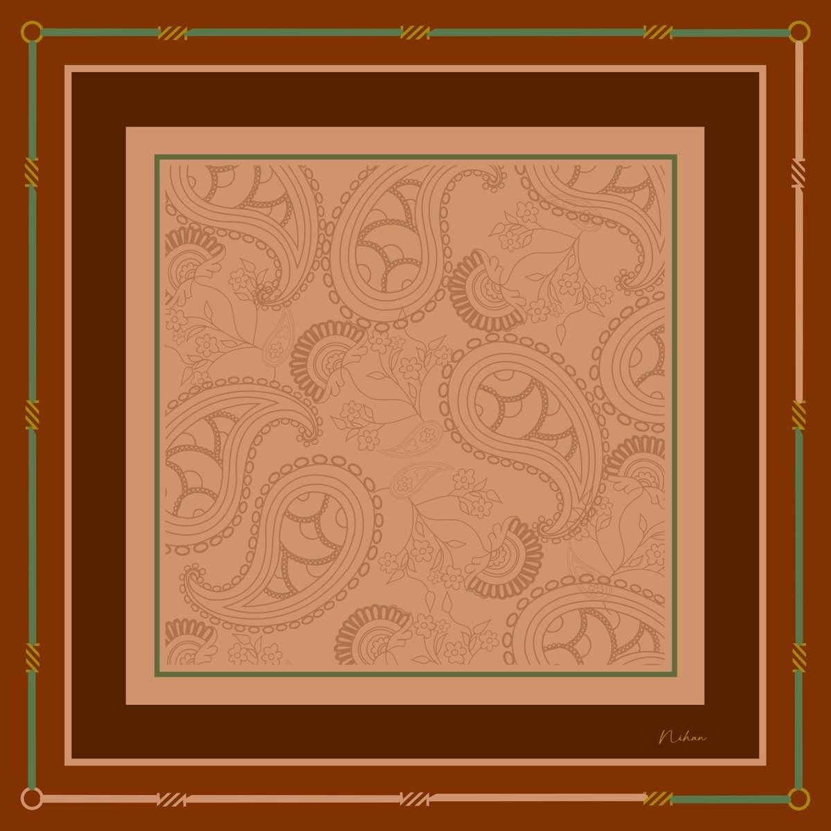 Sura Twill İpek Eşarp  Somon