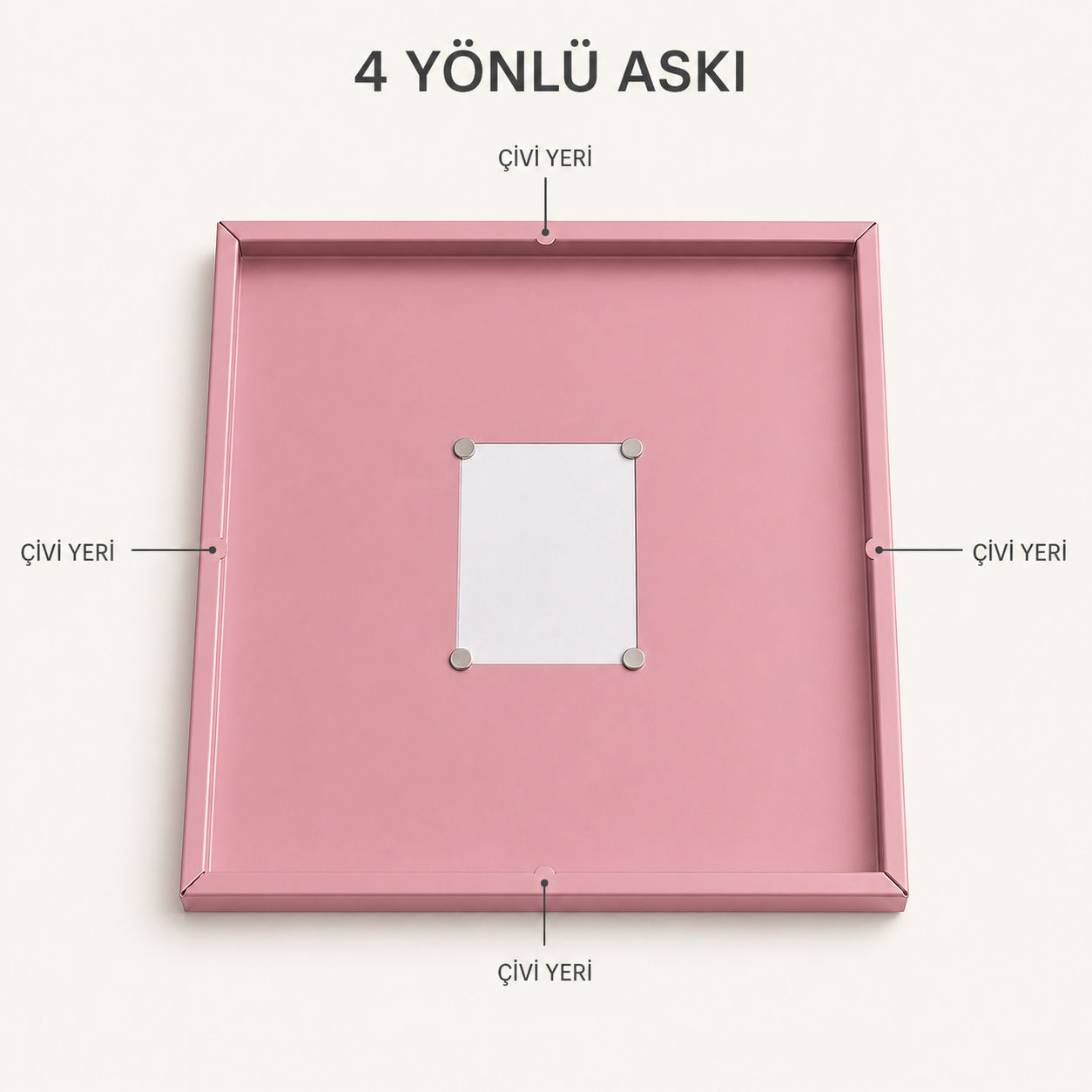 Artdeco RAL 3015 Açık Pembe Metal Fotoğraf Çerçevesi