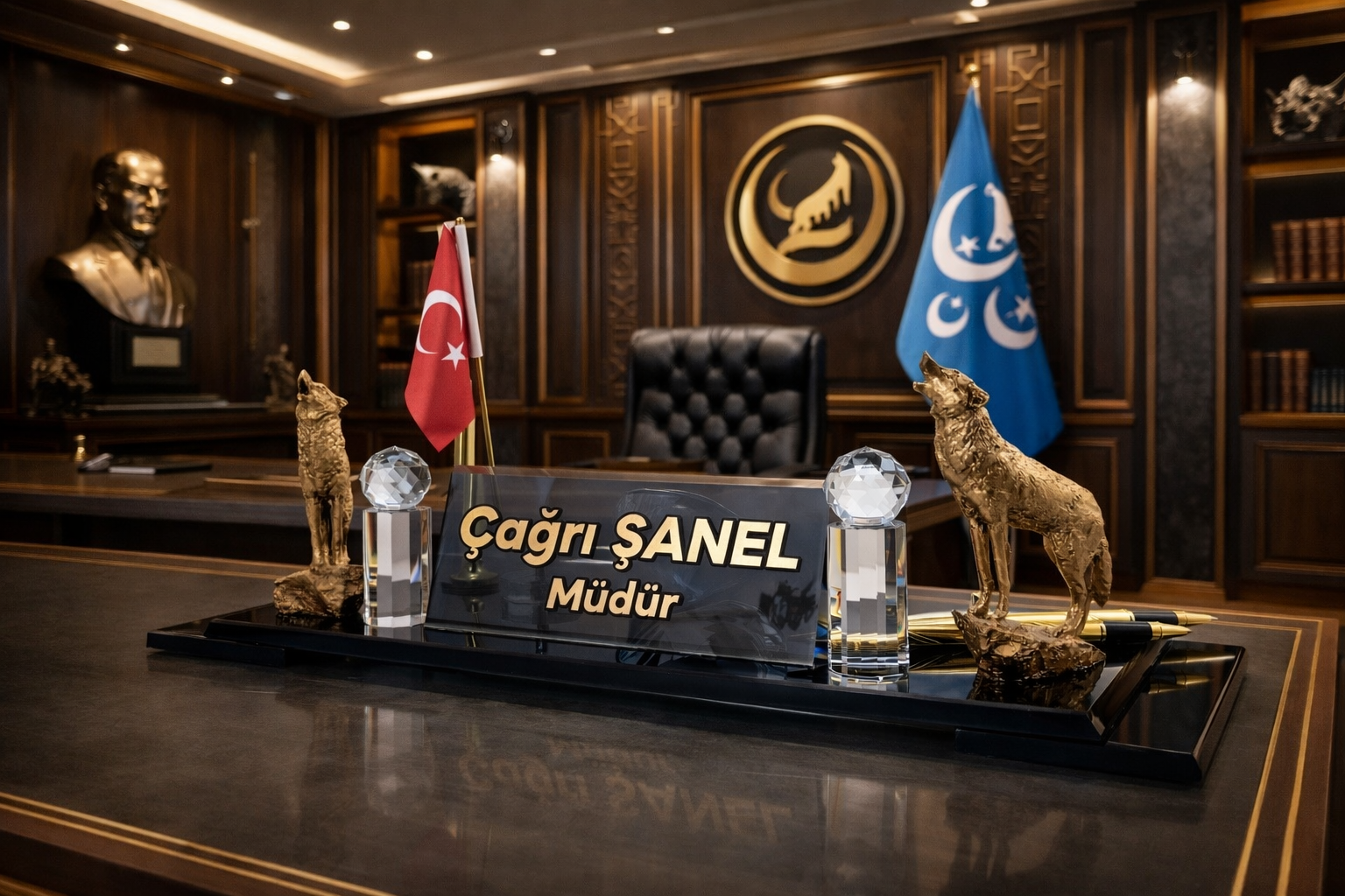 GRAND PRO MASA İSİMLİĞİ-Uluyan Kurt- masa isimliği
