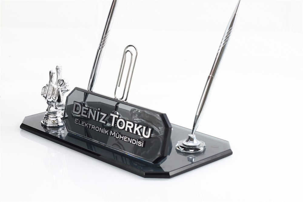 HİLAL AYETLİ KRİSTAL MASA İSİMLİĞİ