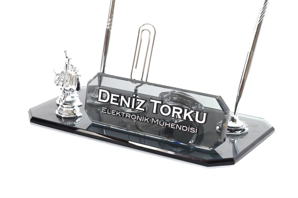 HİLAL AYETLİ KRİSTAL MASA İSİMLİĞİ