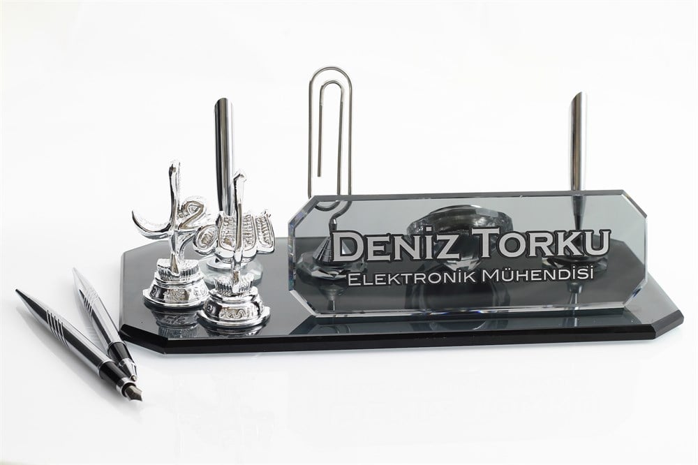 HİLAL AYETLİ KRİSTAL MASA İSİMLİĞİ