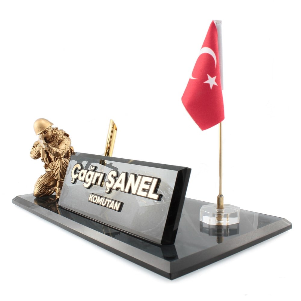 sker Biblolu Kabartma Yazılı Kristal Masa İsimliği, Masa Üstü İsimlik