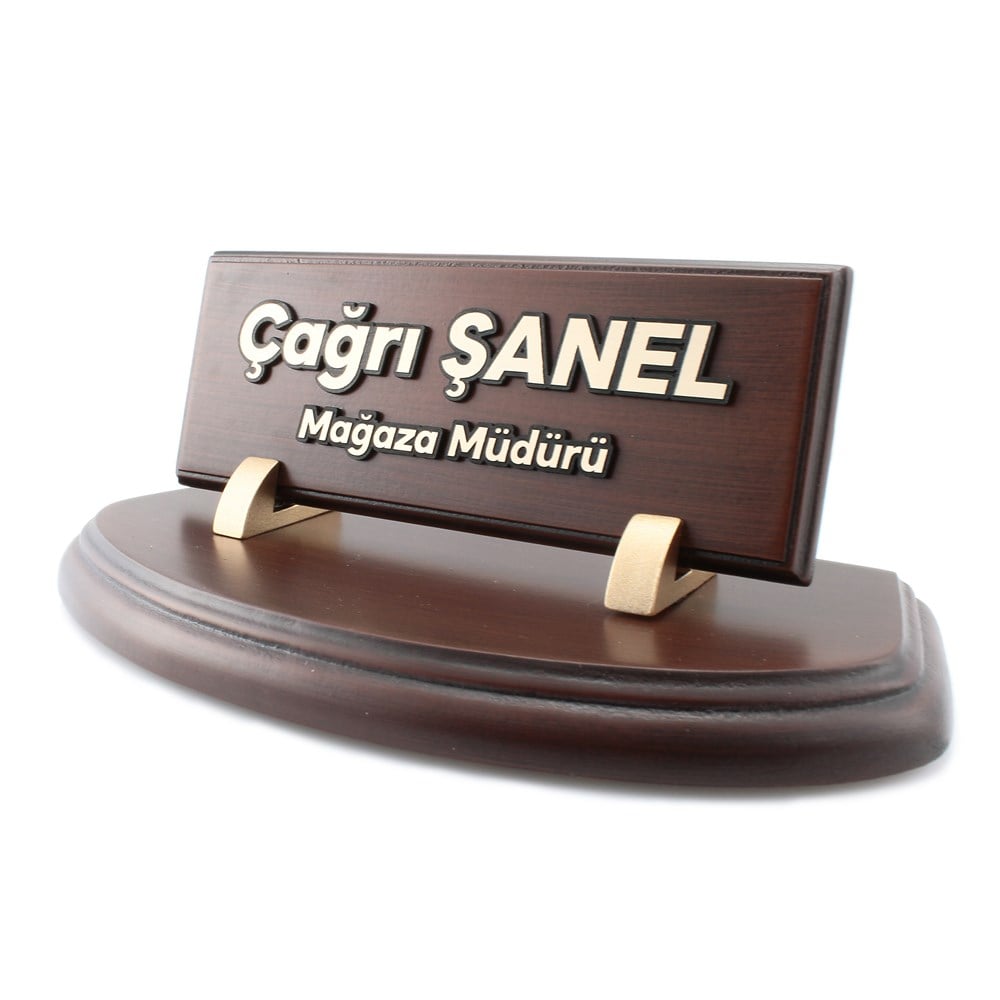 YARIM OVAL AHŞAP MASA İSİMLİĞİ