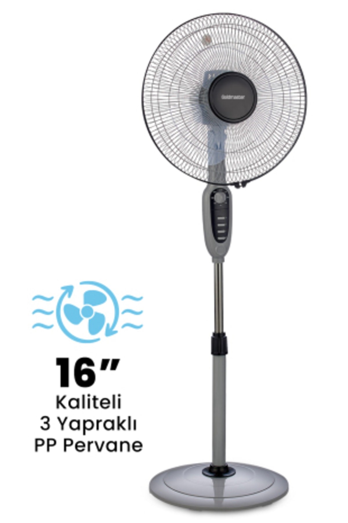 Airy 16 inch  Zaman Ve Hız Ayarlı Ayaklı Vantilatör