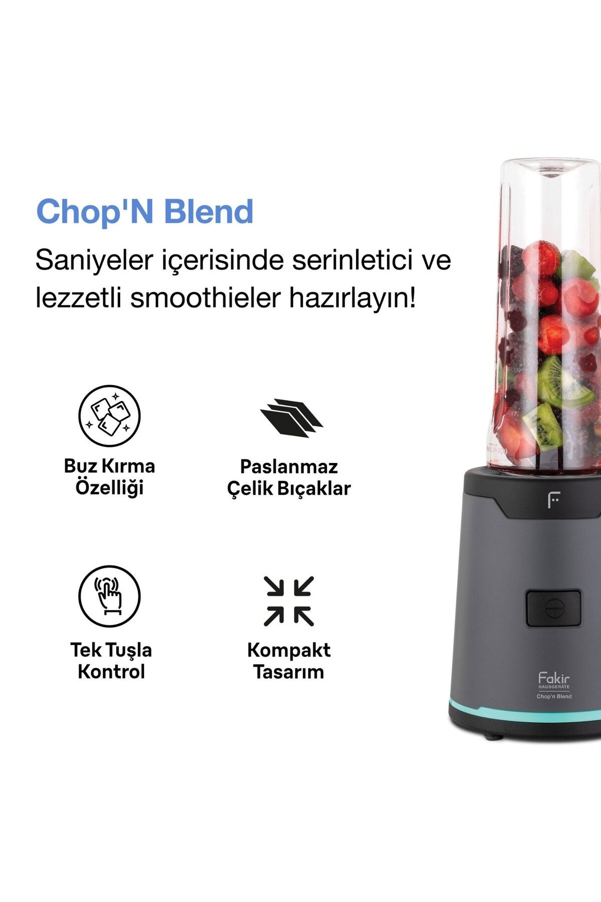 Chop'N Blend Smoothie Blender Aqua