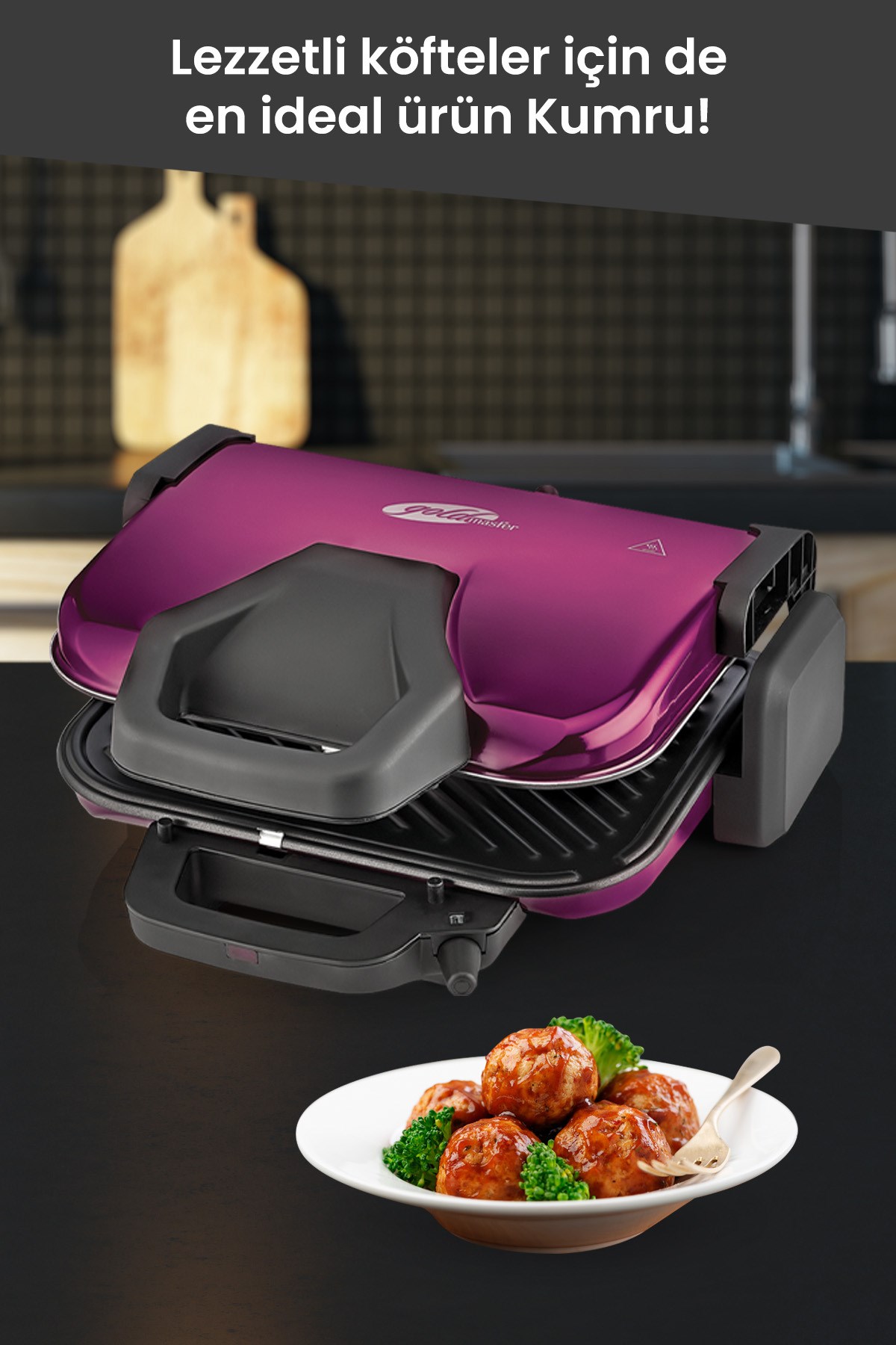 Grante 1800 Watt Granit Çıkarılabilir Plakalı 5 Kademe Isı Ayarlı Tost Ve Izgara Makinesi GM7448M