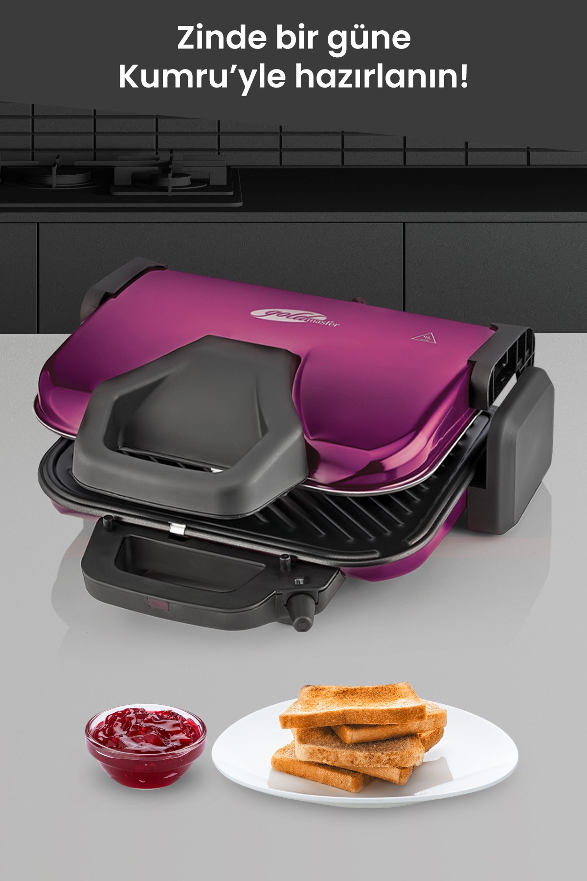 Grante 1800 Watt Granit Çıkarılabilir Plakalı 5 Kademe Isı Ayarlı Tost Ve Izgara Makinesi GM7448M