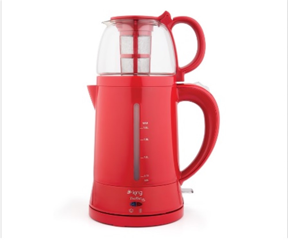 KİNG K-8500 TEAMAX DEMLİKLİ OTOMATİK ÇAY MAKİNESİ KIRMIZI