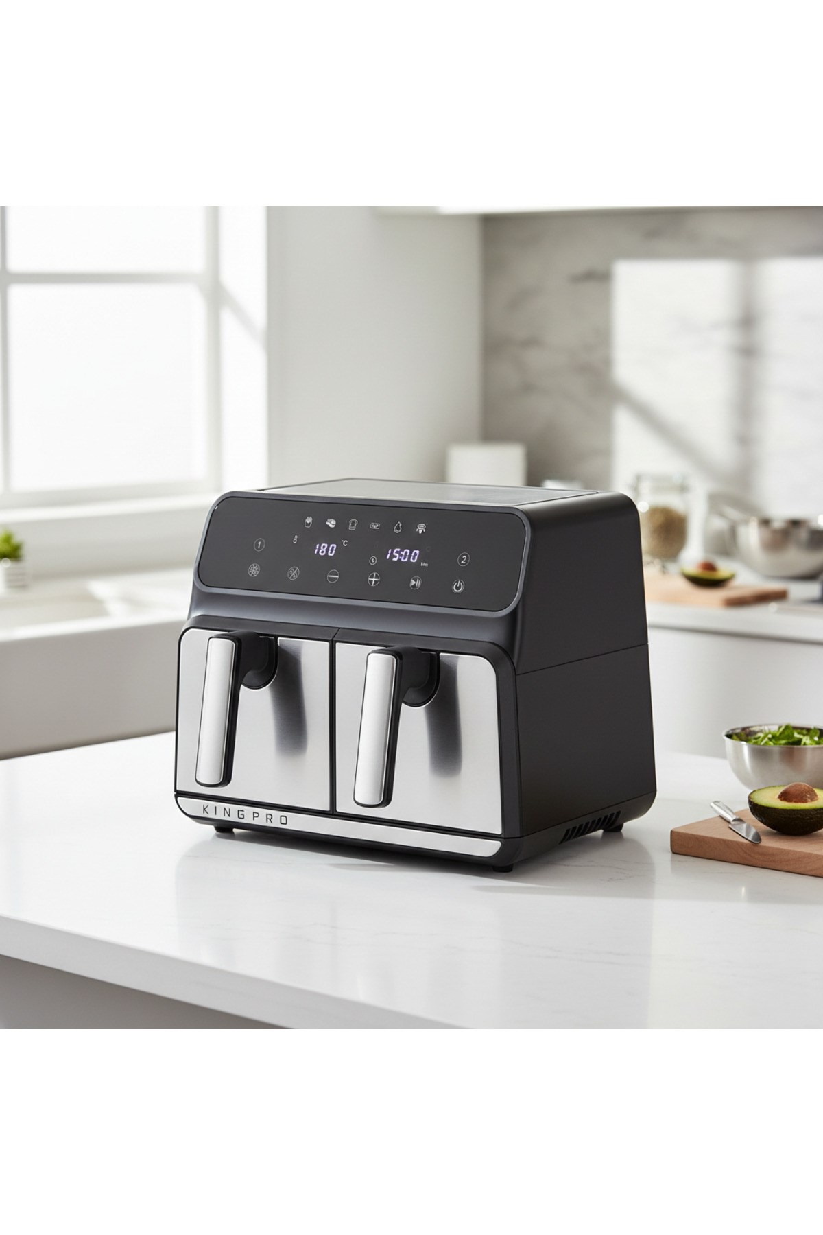 Kyf28 Magicchef Çift Sepetli Sıcak Hava Fritözü 8 Litre Xxl