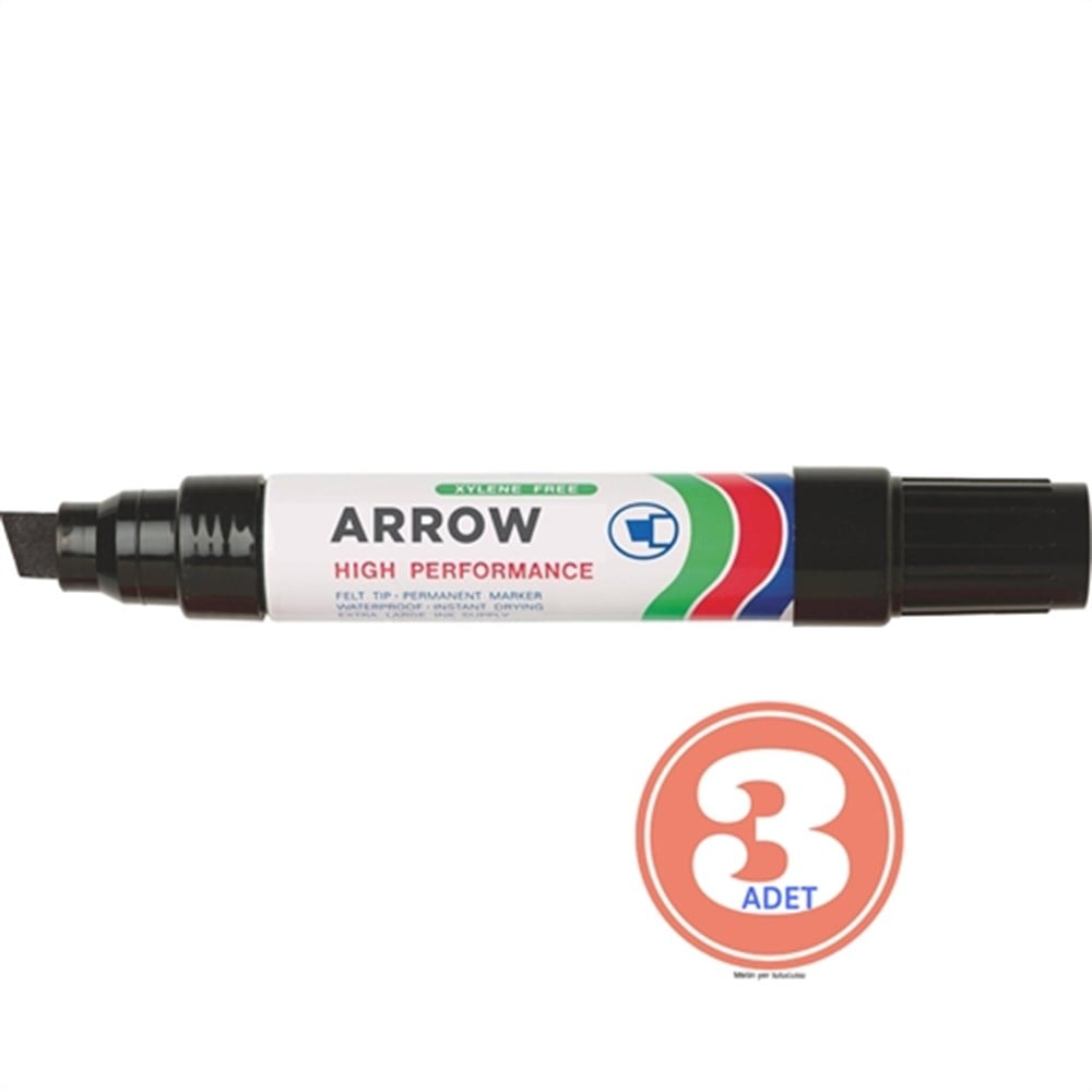 MasterCare Arrow 3 Adet Kesik Uç Premium Siyah Koli Kalemi 427667