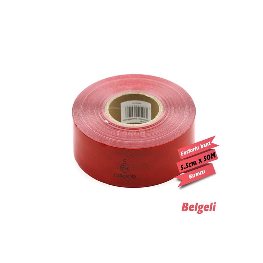 Reflektiv Petekli Fosfor 5.5cmx50M Kırmızı BELGELİ
