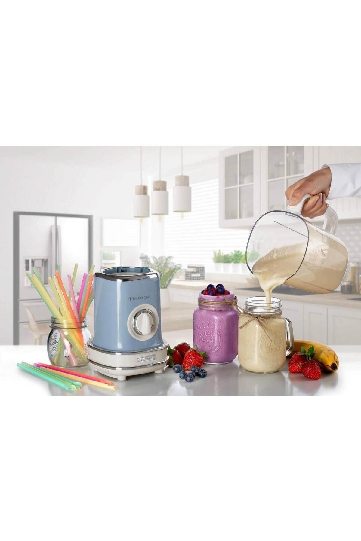 Vintage 568 Buz Kırıcılı Smothie Blender Mavi