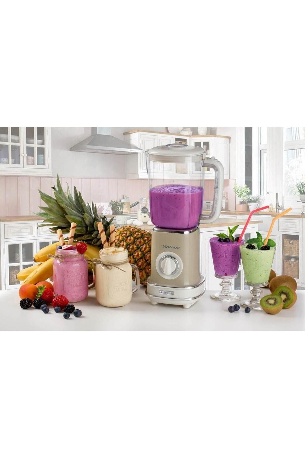 Vintage 568 Buz Kırıcılı Smothie Blender Bej