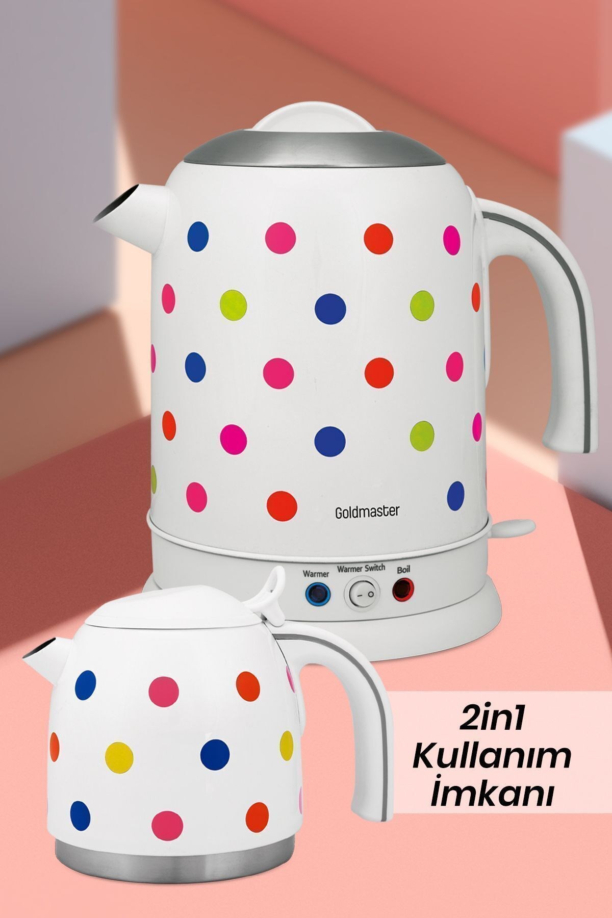 Viola 2200 Watt Puantiye Tasarımlı Paslanmaz Çelik Çay Makinesi Ve Su Isıtıcısı
