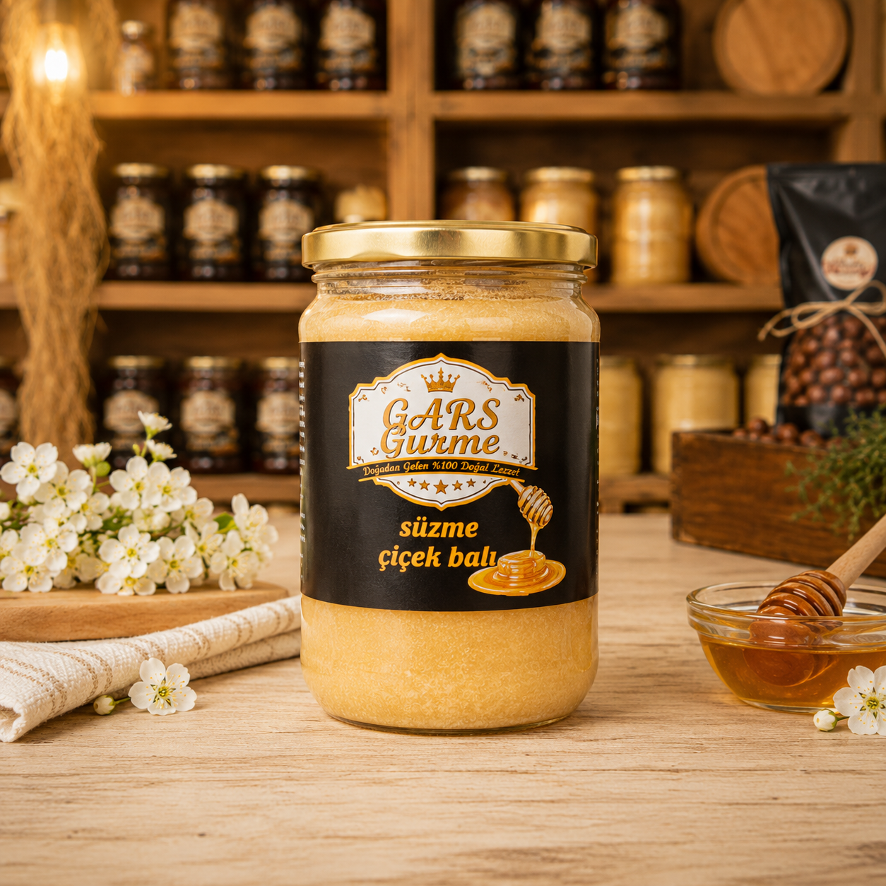 Doğal Kristalize Süzme Çiçek Balı 850 g - Katkısız Saf Bal