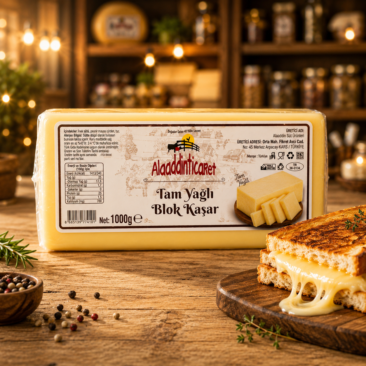 Tam Yağlı Blok Kaşar 1 kg