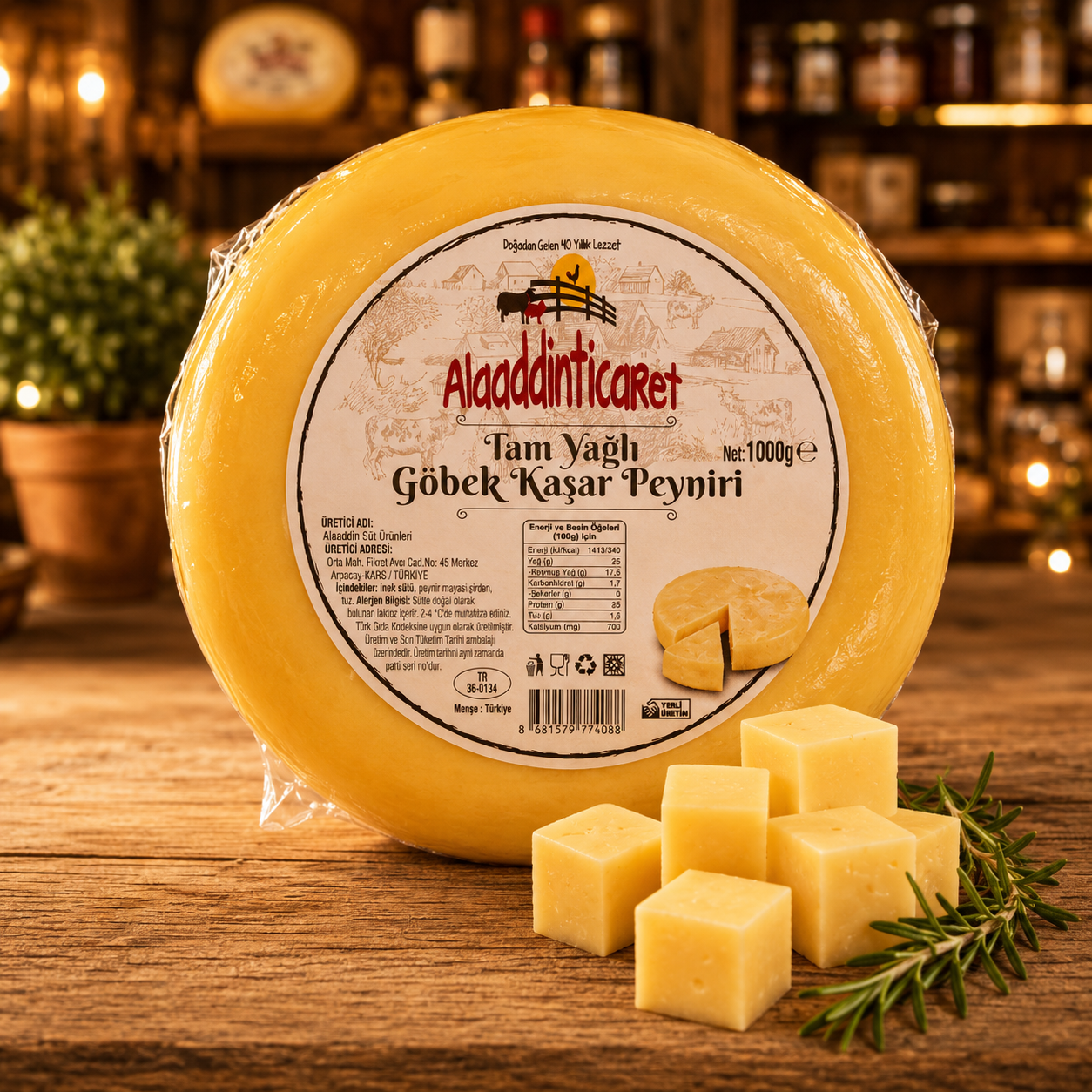 Tam Yağlı Göbek Kaşarı 1 KG