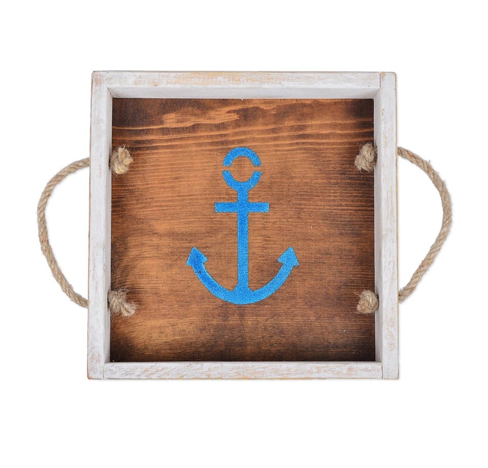 Çapa Baskılı Ahşap Tepsi