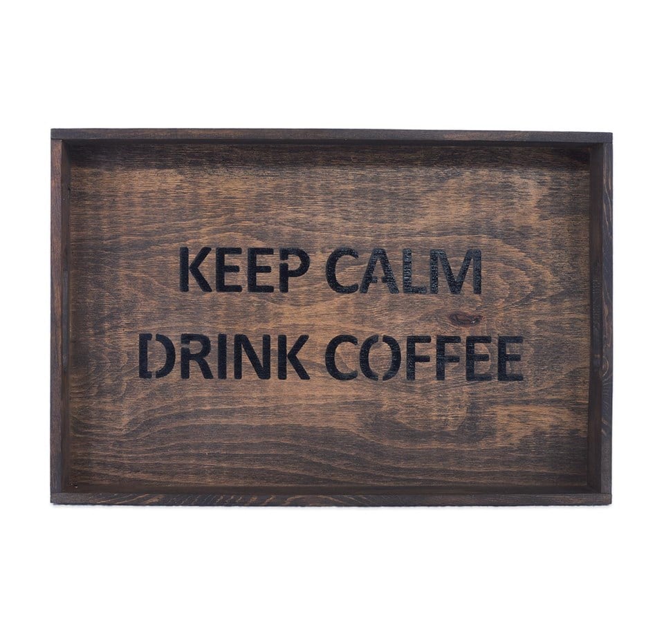 Vintage Coffee Ahşap Tepsi