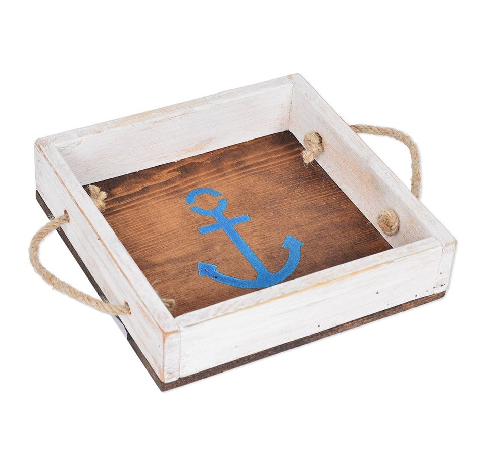 Çapa Baskılı Ahşap Tepsi