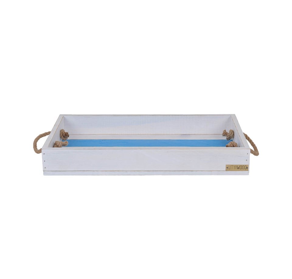 Blue-White Eskitme Dekoratif Tepsi