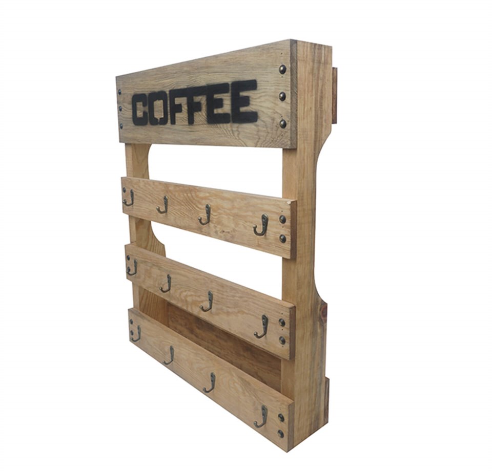 Coffee Ahşap Cup Askılığı 